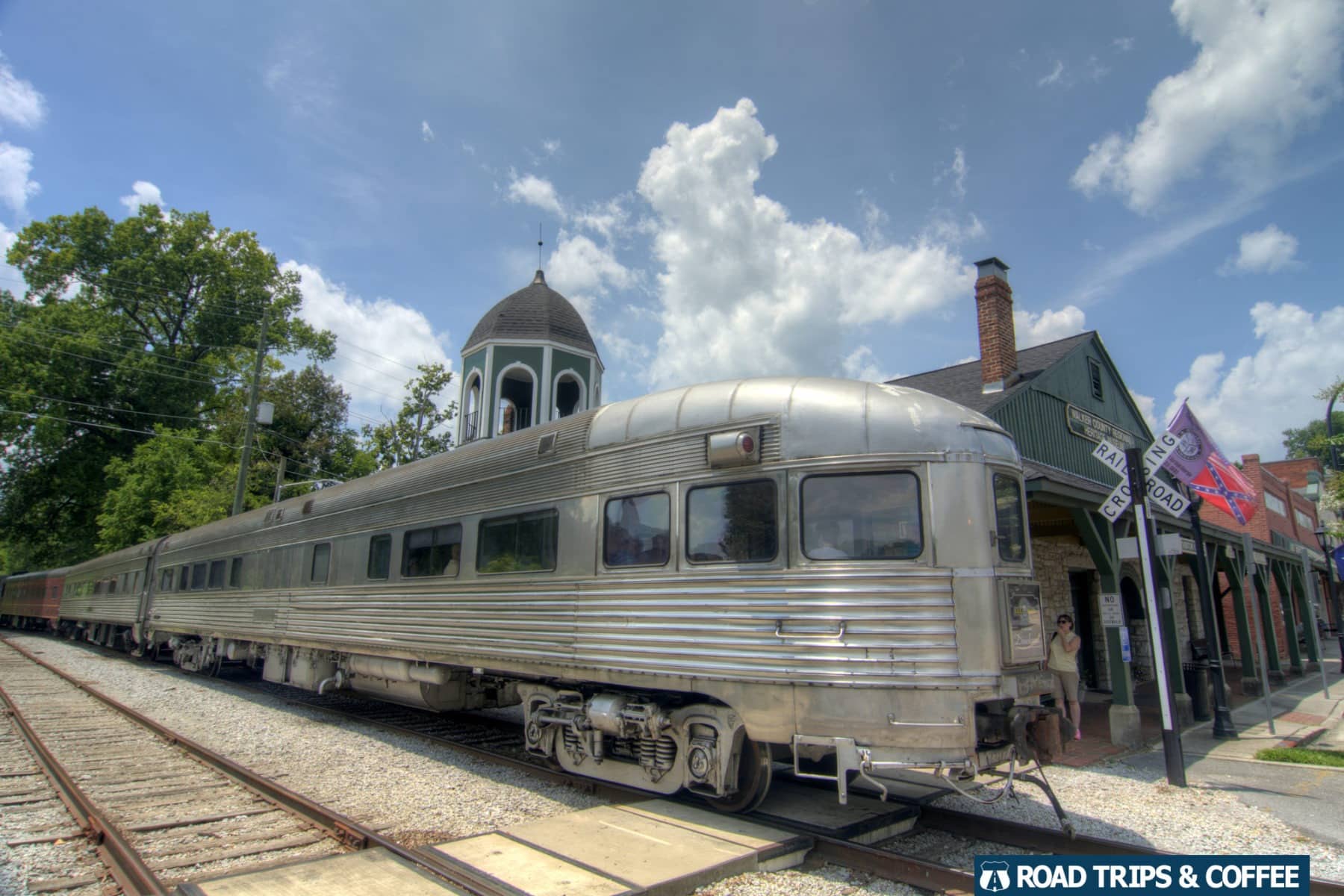 The historic train visitors ride with the Tennessee Valley Railroad Museum in Chattanooga, Tennessee